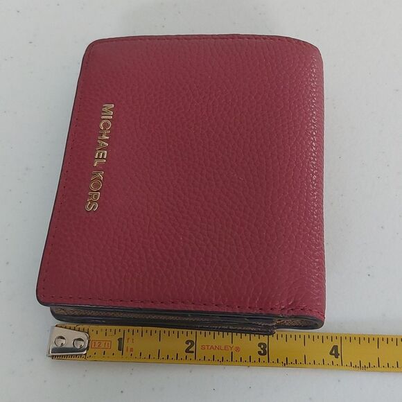 Michael Kors Bedford Brick Red Leather Carryall Card Case Wallet - Picture 10 of 10